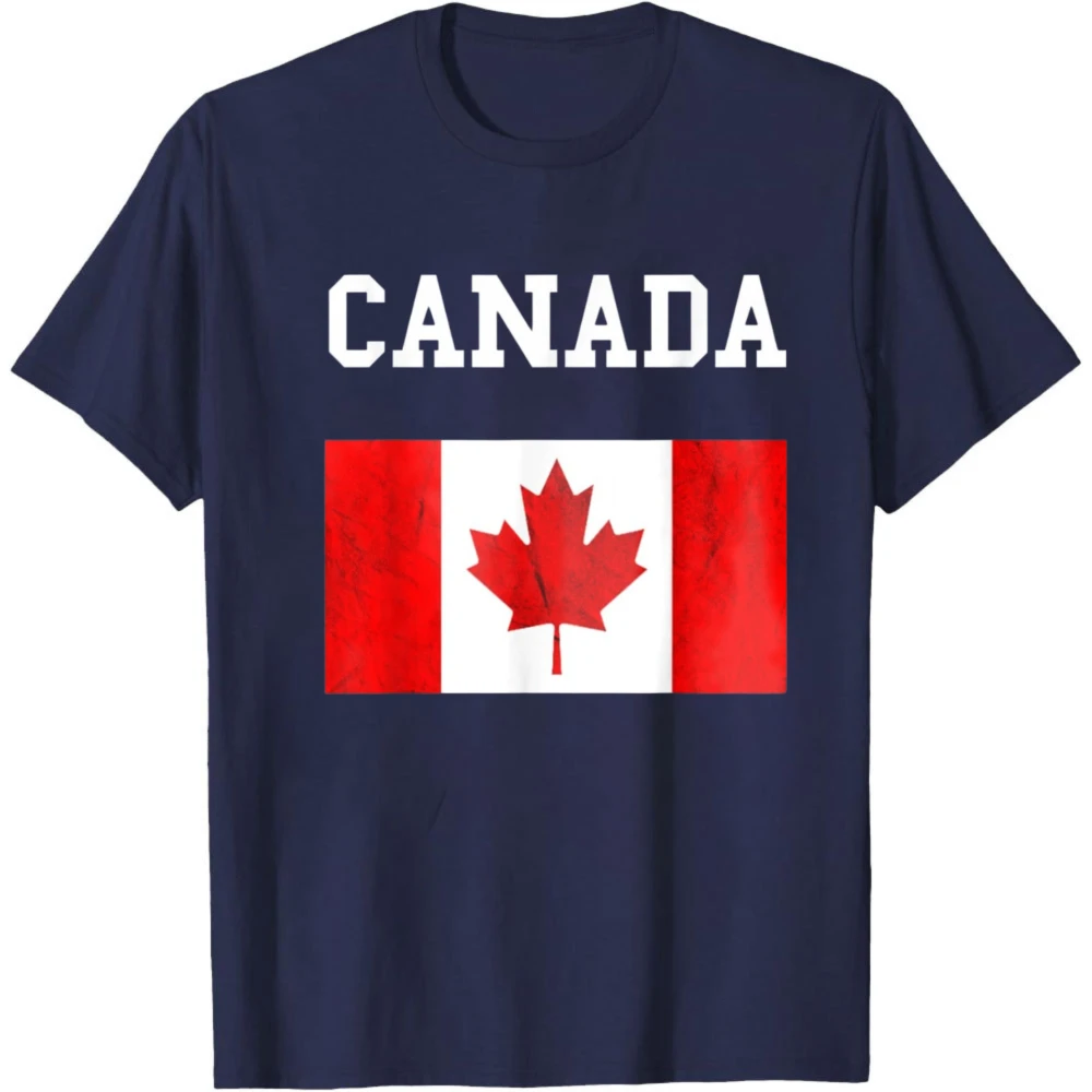 Canadian Flag Maple Leaf Canadian Flag Tee Short-sleeved Graphic Tops Men Clothes O-neck High Quality Cotton T Shirt