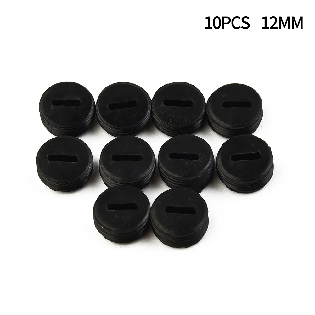10 Buah 12/13Mm Tutup Penyangga Sikat Karbon Penutup Sikat Plastik Hitam Tutup Penyangga Sikat Karbon Sekrup untuk Bor Listrik Penggiling Sudut