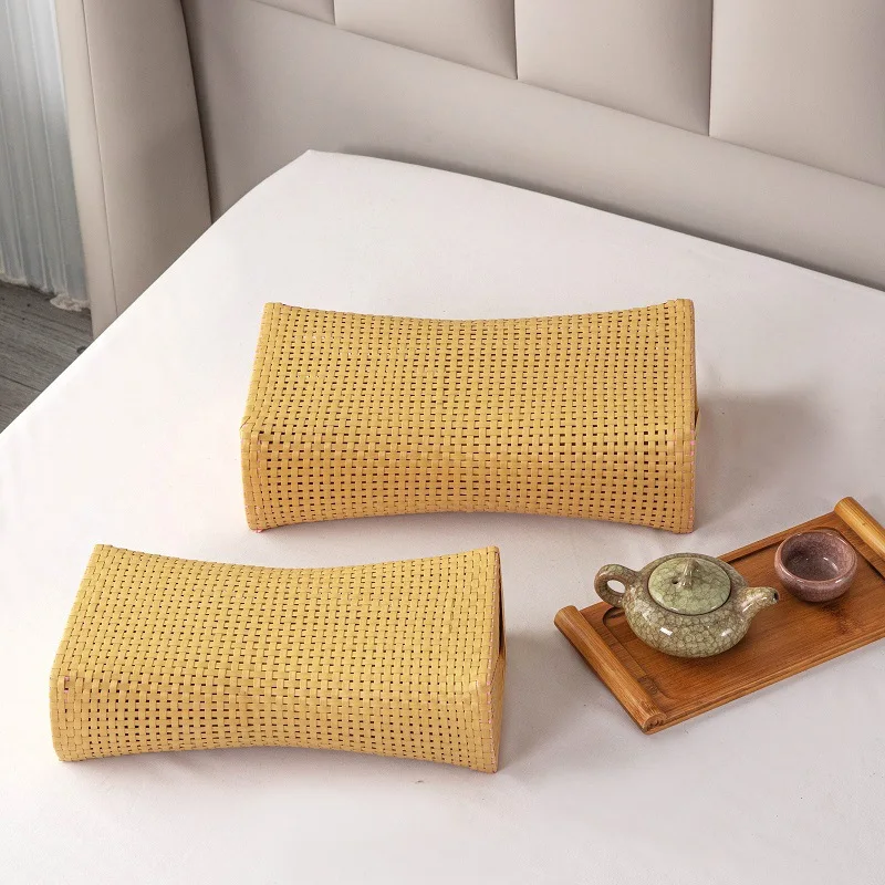 Summer Cooling Pillow PE Rattan Hollow Cooling Pillow Imitation Bamboo Steaming Sauna Pillow Cervical Spine