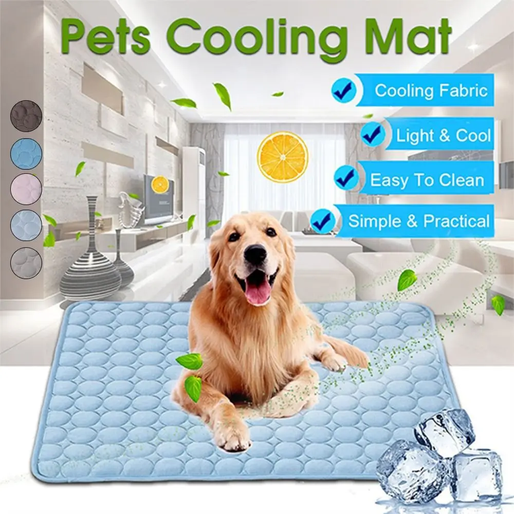 Keep Cooling Safe Material Puppy Blanket Car Sofa Water Absorption Pet Cooling Mat Dog Bed Cat Sleeping Pad Ice Silk