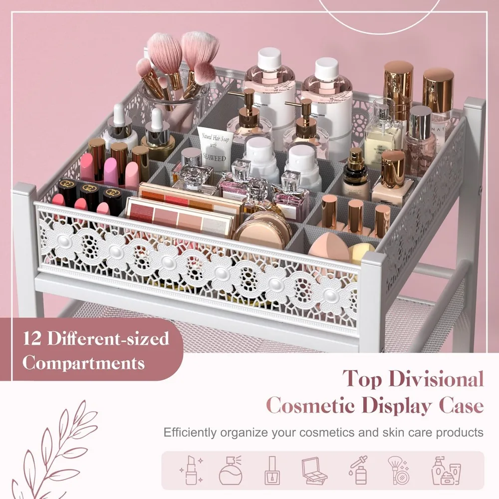 Makeup Organizer, Large Skincare Organizers, Make Up Organizers for Vanity, Storage Cosmetic Organizer with Drawer, Bathroom