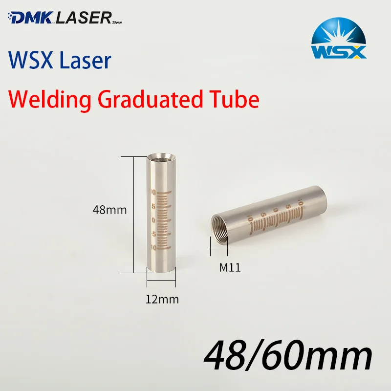 

WSX градуированная трубка для лазерной сварки 48/60 мм, фиксирующий вал, запасные аксессуары, соединитель насадки для труб из нержавеющей стали для WD23 HD21 ND15