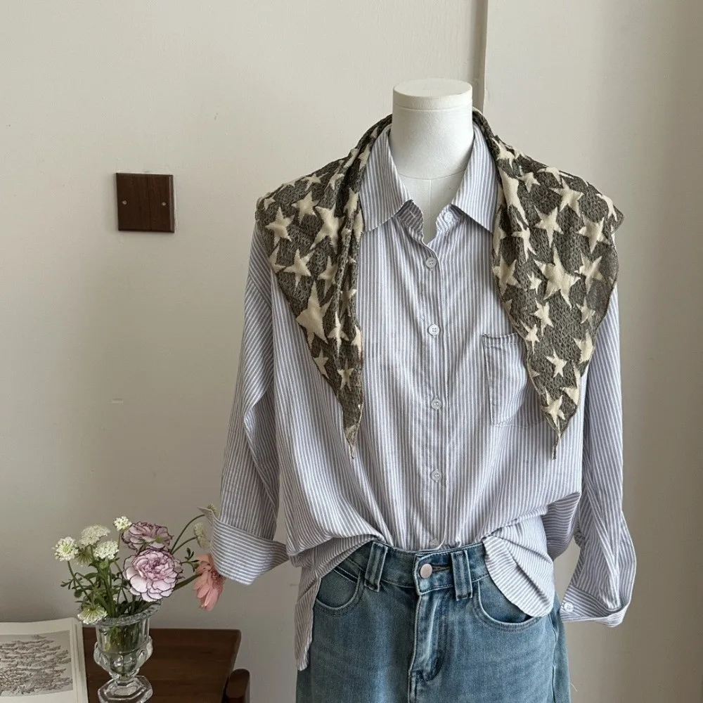 Fashion Wasteland Style Star Hair Scarf Hip Hop Headband Y2K Hip Scarf Punk Sacrf Knitted Tube Top Streetwear