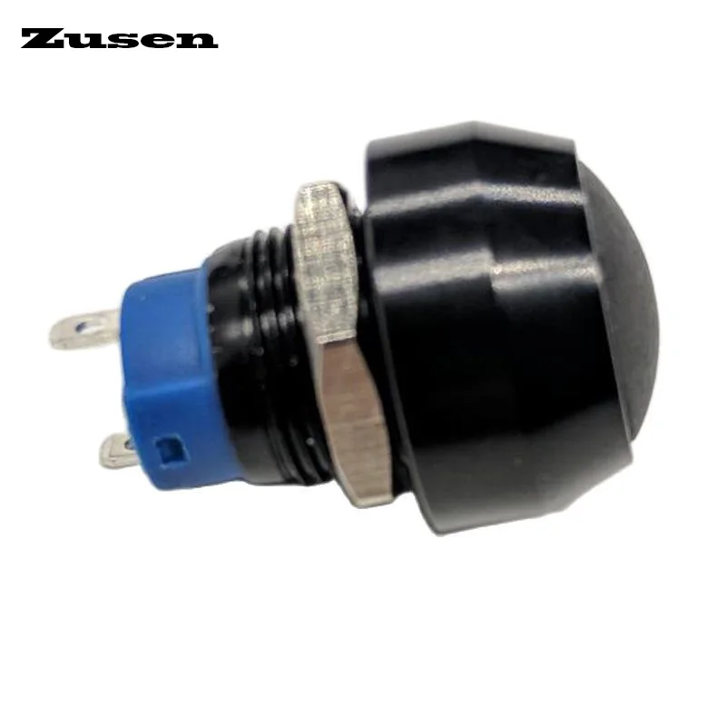 Zusen 12mm On/Off All Black Alumina Oxidation 1NO Latching Micro Switch Push Button Switch IP65(ZS12B-10Z/J/A)