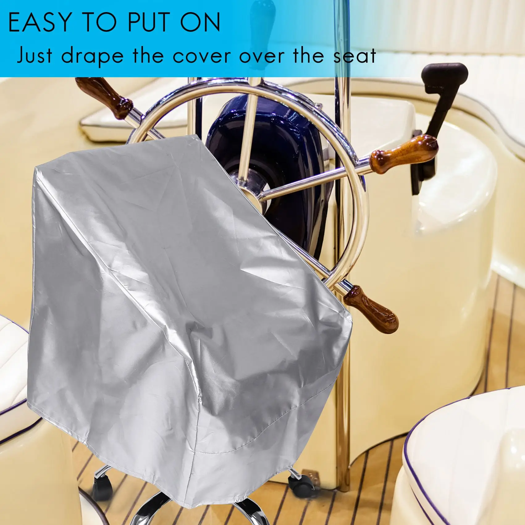 2 Pack Boat Seat Cover, Outdoor Waterproof Pontoon Captain Boat Bench Chair Seat Cover, Chair Protective Covers