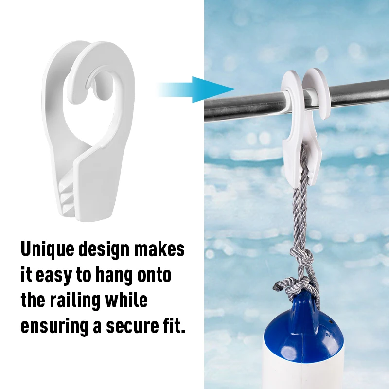 24 - 32 The Original Single Handed Fender Hanger - Made from UV Resistant Plastic  Boat Fender Clip BoatFender Quick Release Cli