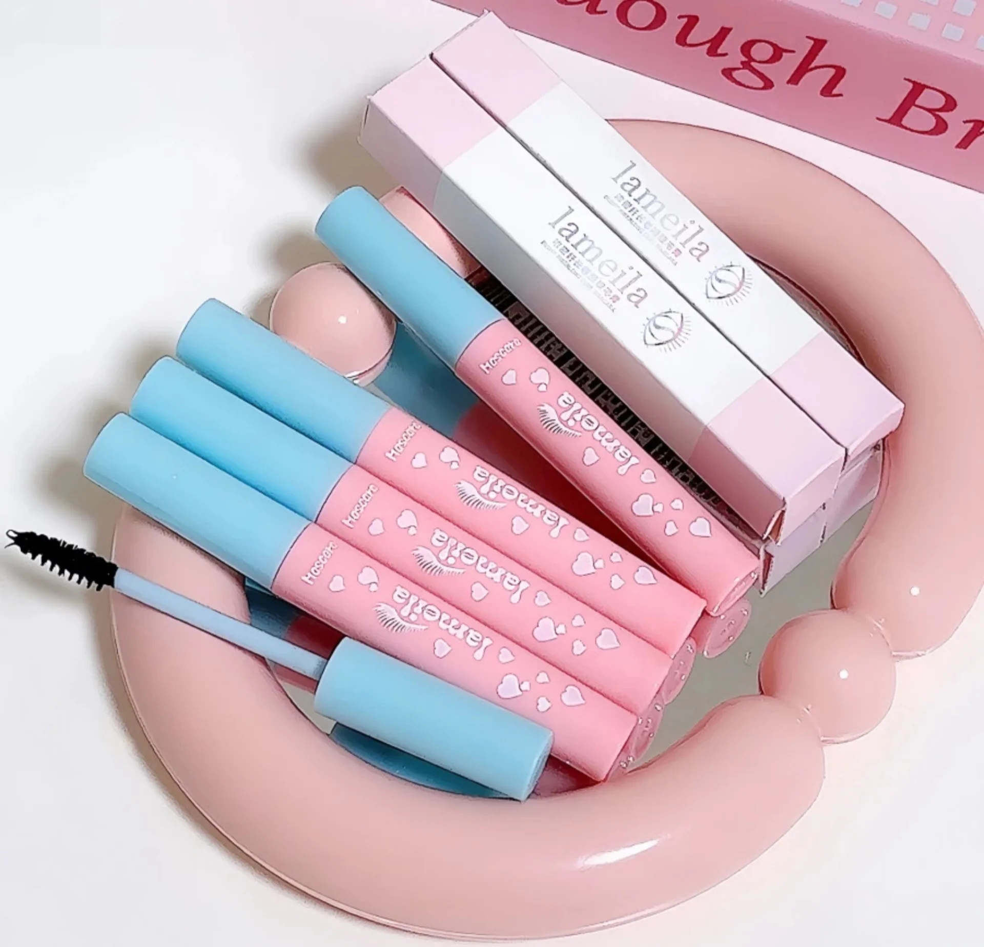 3D Ultra-fine Mascara Curl Thick Lengthening Eyelash Mascara Waterproof Non-smudge Brown Natural Curling Fine Brush Mascara