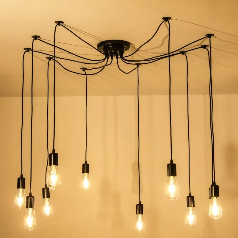 Imagem -03 - Karwen-nordic Spider Industrial Lâmpada Pingente Luzes de Suspensão E27 Loft Edison Comprimento 120cm 150cm 200cm Luzes Pingente