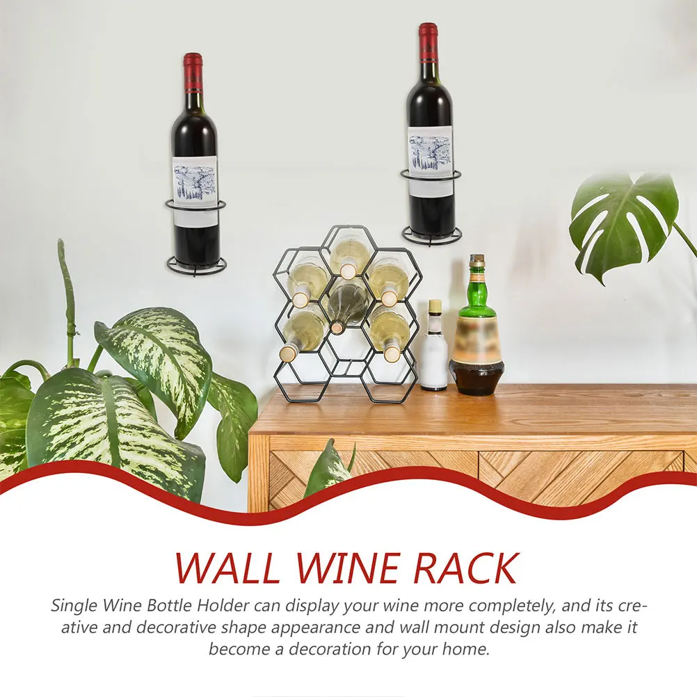 

3 Pcs Wall Mounted Rack Bottle Organizer for Kitchen Hanging Holder Iron Garden Decorative