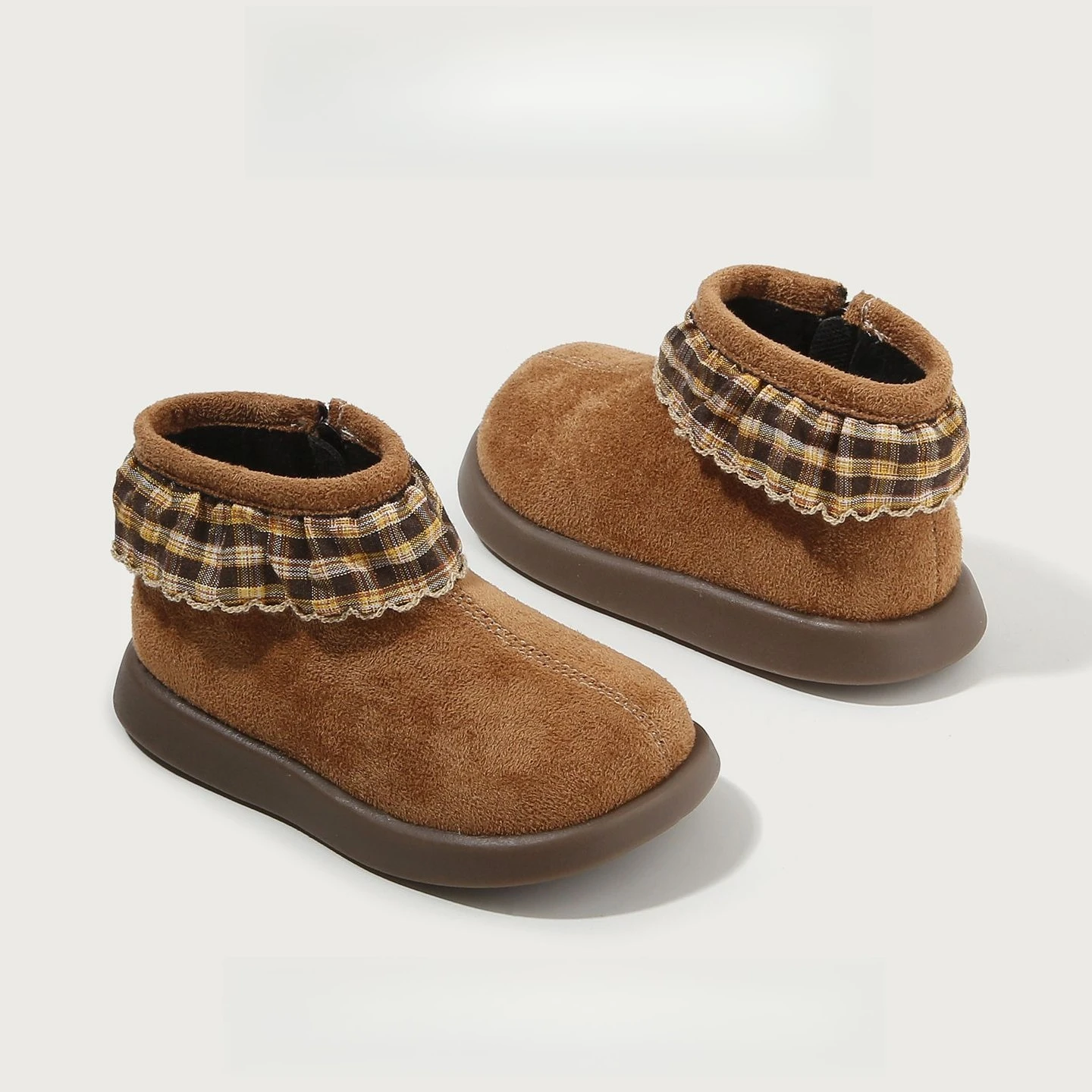Baby Girls' Winter Boots Warm Fleece Lined Faux Leather Short Boots with Lace Sole Walking Shoes for Cold Weather Arrival