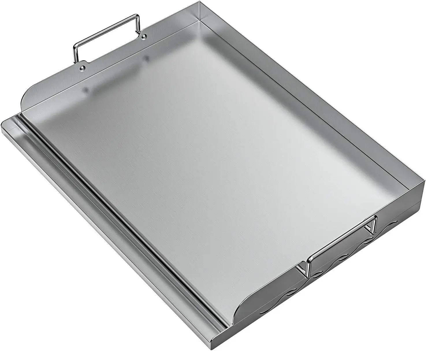 

Universal Stainless Steel Griddle Plate with Even Heating for BBQ, Camping, and Parties - 17" x 13"