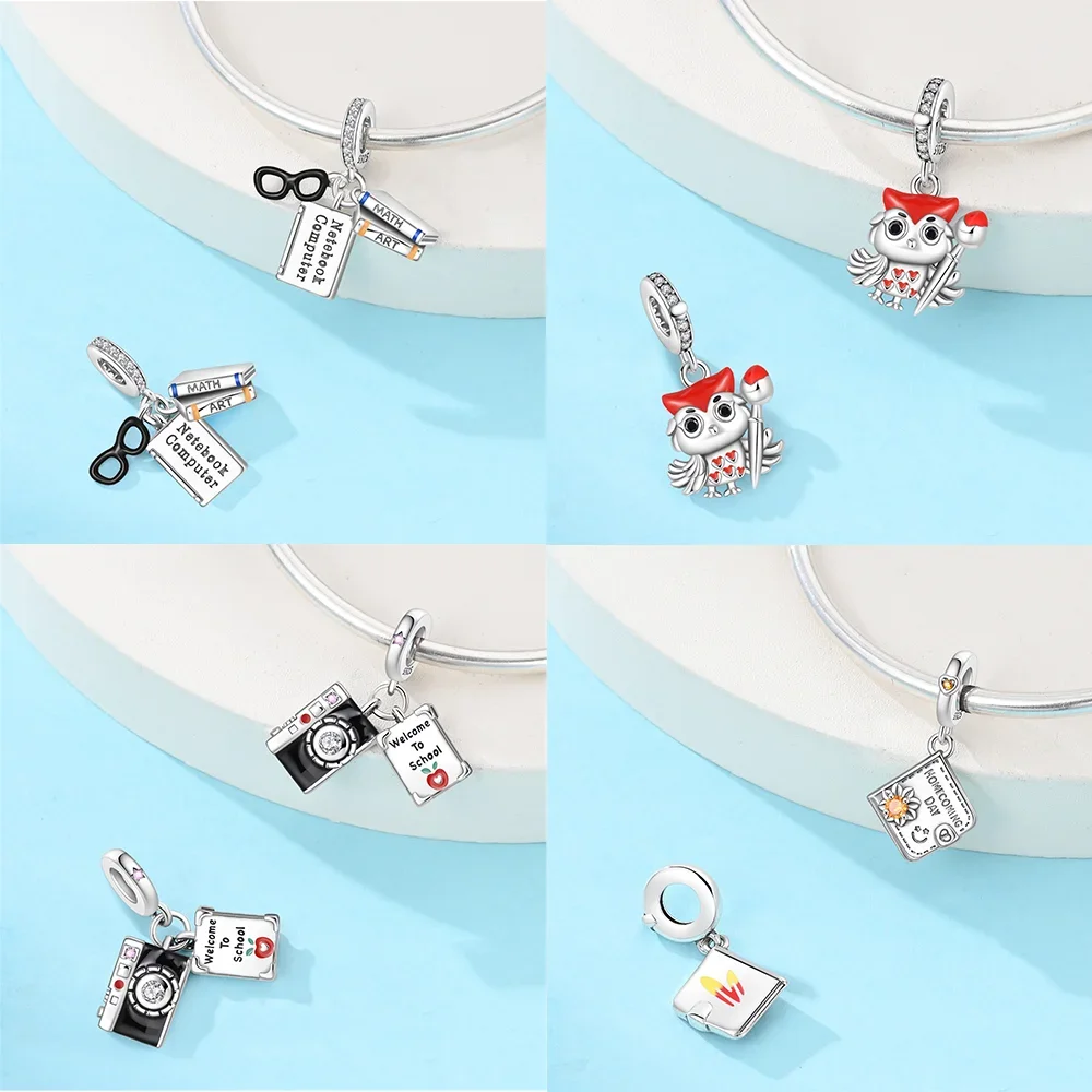 Silver-Plated  Green Gemstone Heart Charm Beads Fit Original Bracelets Bag Keychain Charms Beads Pendant Diy Women Jewelry Gift - view 2