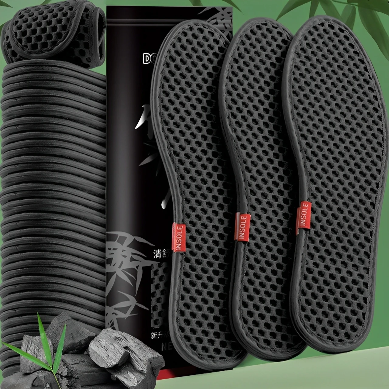 

2-6PCS Bamboo Charcoal Deodorant Insoles Mesh Breathable Absorb-Sweat Shoe Pads Men Running Sport Insert Light Weight Insole