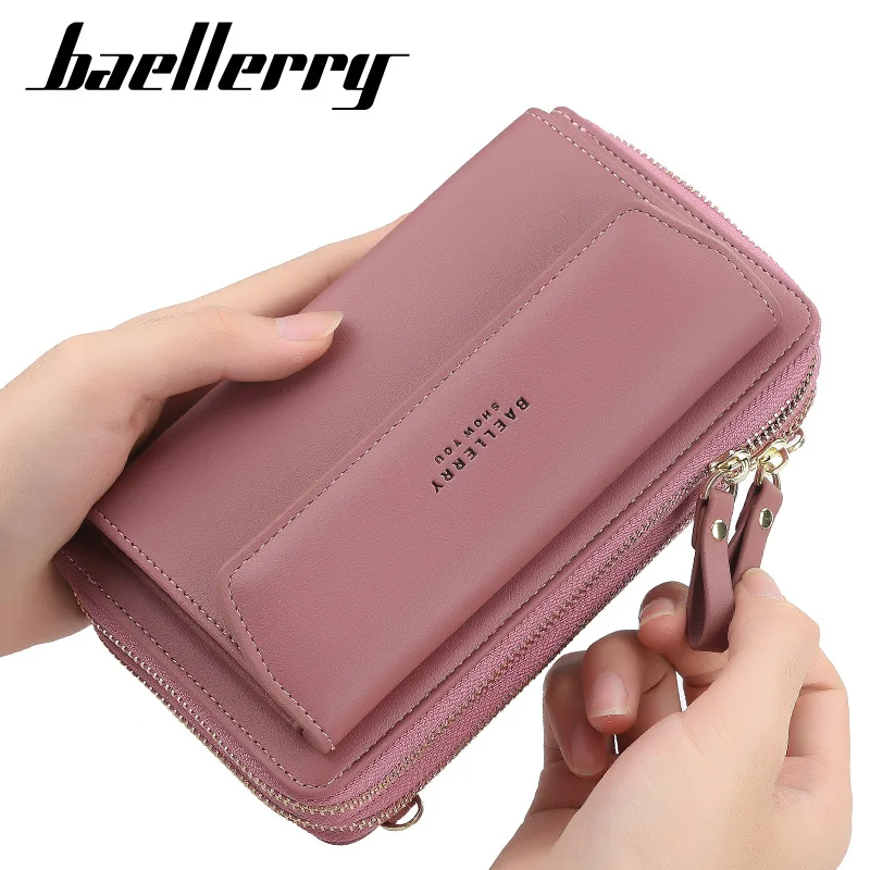 Baellerry New Women Bag Wallet Double Zipper Large Capacity Handbags Female Purse Phone Pocket Crossbody Shoulder Bags For Girls