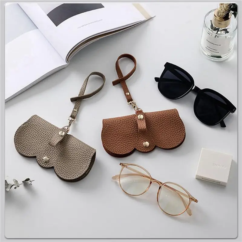 6Pcs Soft Leather Sunglasses Bag,Glasses Pouch Carrying Organizer Eyeglass Case With Wrist Strap Slim Sunglasses Pouch