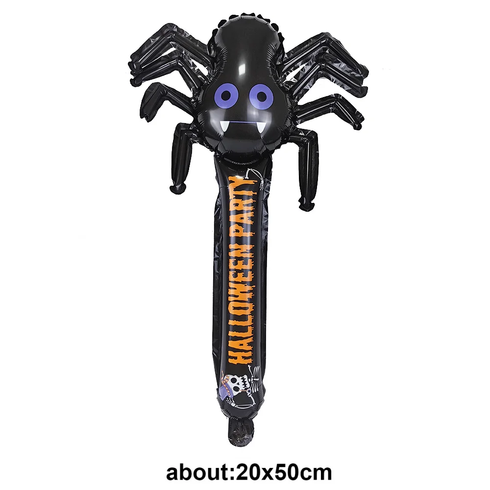 Halloween Inflatable Stick Spider Pumpkin Ghost Vampire Bat Halloween Decorations Kids Toy Indoor Outdoor Games Party Balloons