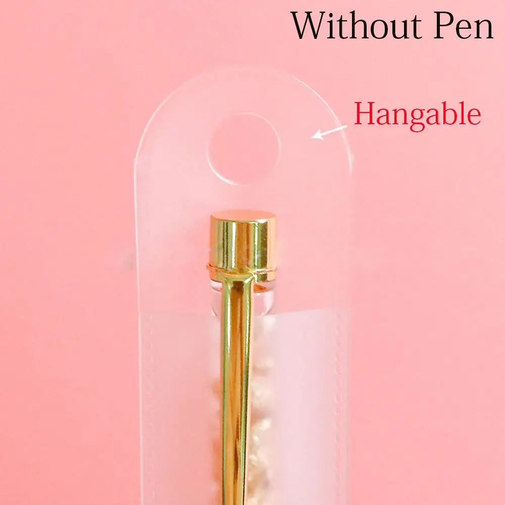 5 قطع يمكن تعليقها حقيبة أقلام بلاستيكية مستديرة بلوري حقيبة أقلام رصاص شفافة #2