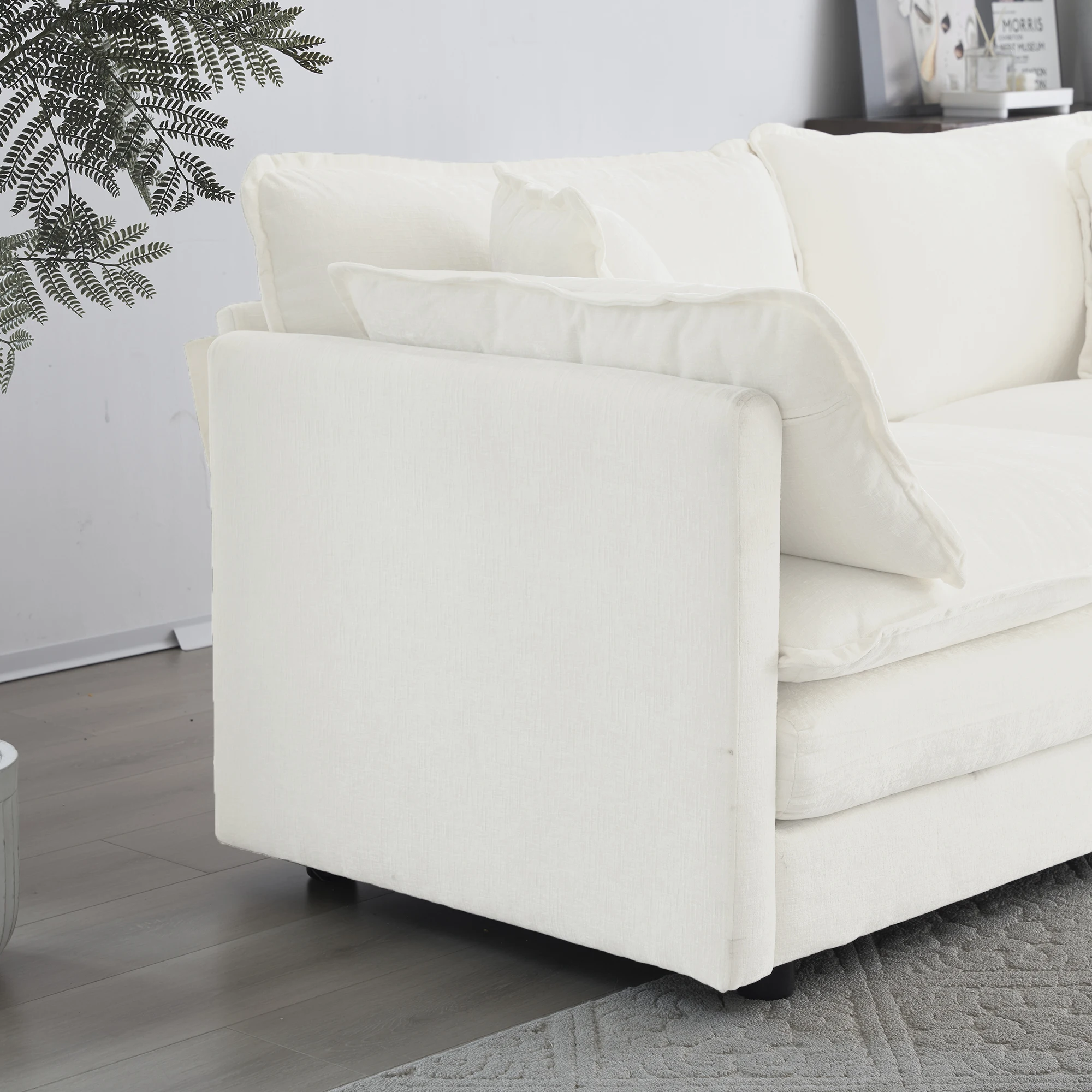 Pillow upholstered reading armchair living room chair chenille fabric comfort
