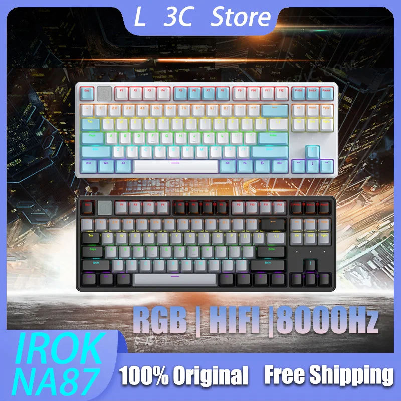 

IROK NA87 Magnetic Switch Mechanical Keyboard USB RT NKRO Hot Swap HIFI Sound RGB Light Gaming Keyboard E-sports Gamer PC Custom