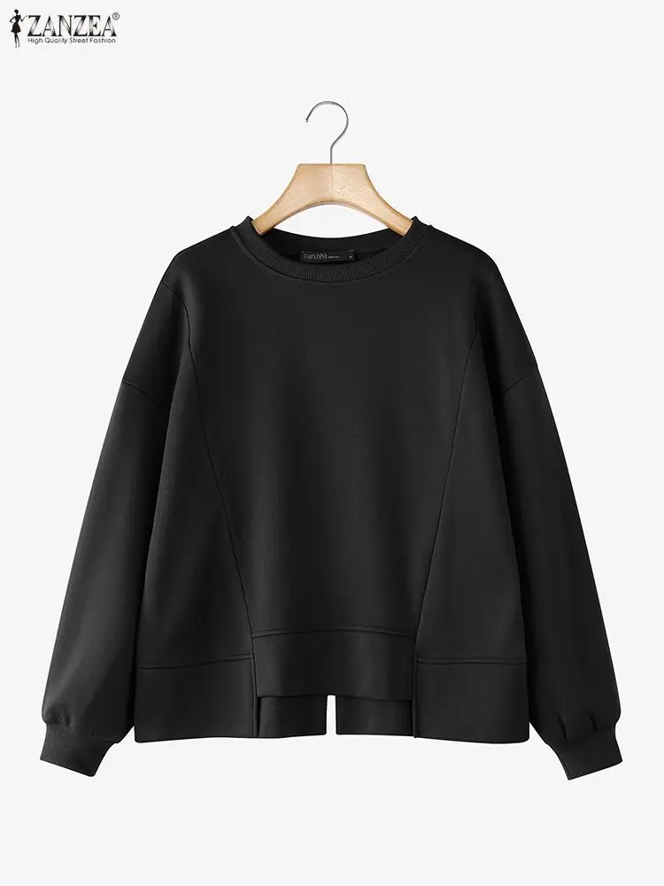 ZANZEA بلوزات نسائية عصرية بأكمام طويلة بلون سادة بلوفرات شتوية غير رسمية لخريف 2025 بلوزة فضفاضة ملابس خروج #1
