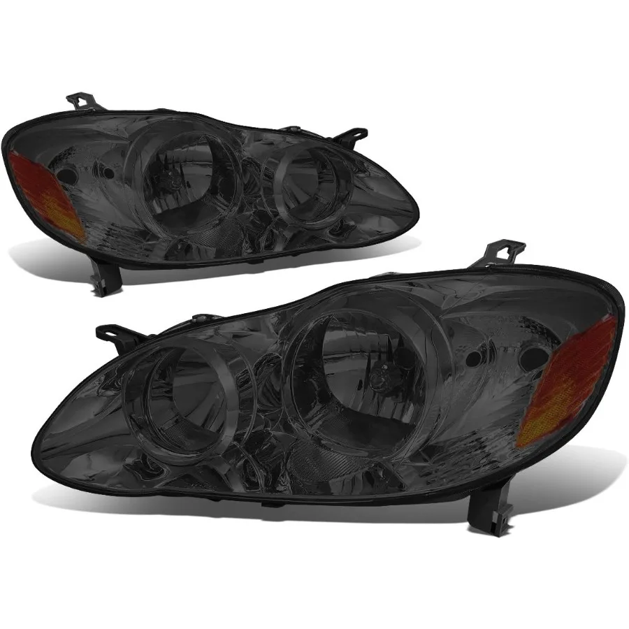 

Headlights Assembly Compatible with 2003-2008 Corolla E120 Driver and Passenger Side Halogen Headlamps Replacement OE Style Smo