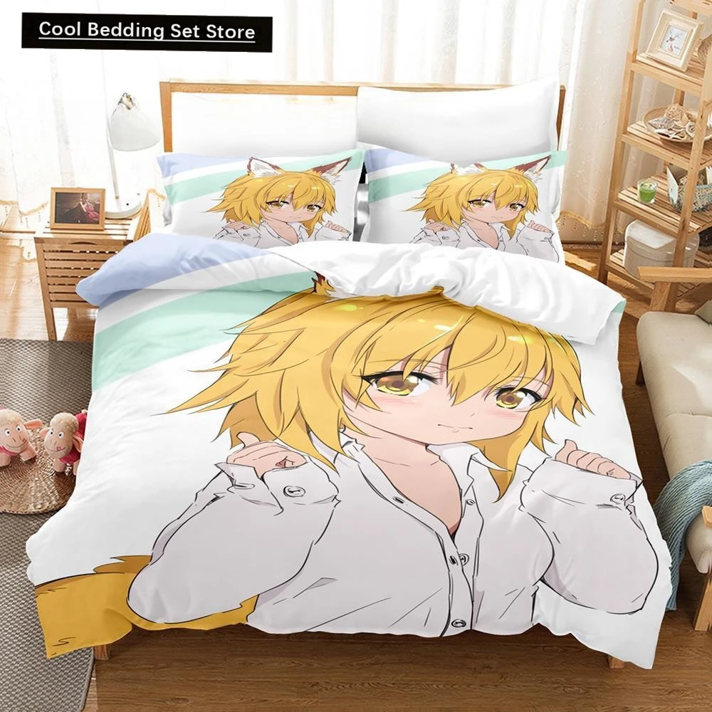 

3D Print Anime The Helpful Fox Senko San Bedding Set Single Twin Full Queen King Size Bed Set Adult Kid Bedroom Duvet cover Sets