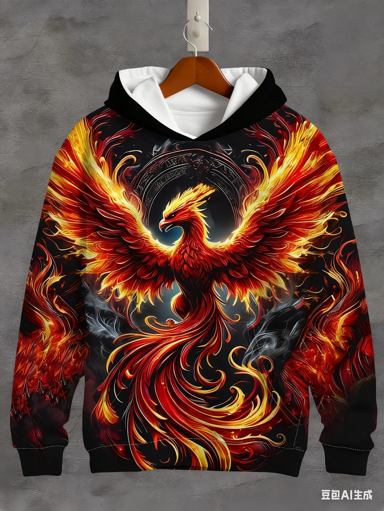 Phoenix 3D-gedrucktes Pullover-Kapuzenpullover, Herbst- und Winter-Sweatshirt für Herren und Damen, großes Sweatshirt für Paare