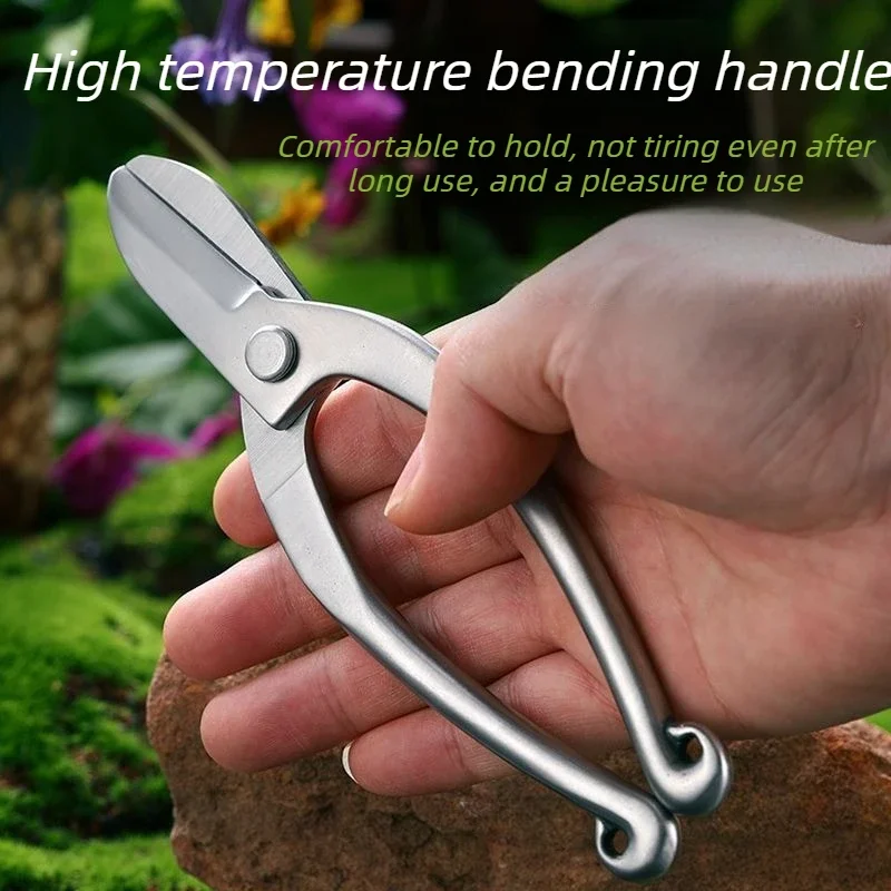 Stainless Steel Pruning Shears Polishing Flower Scissors Comfortable Grip Bonsai Twig Scissors Florist Professional Pruning Tool