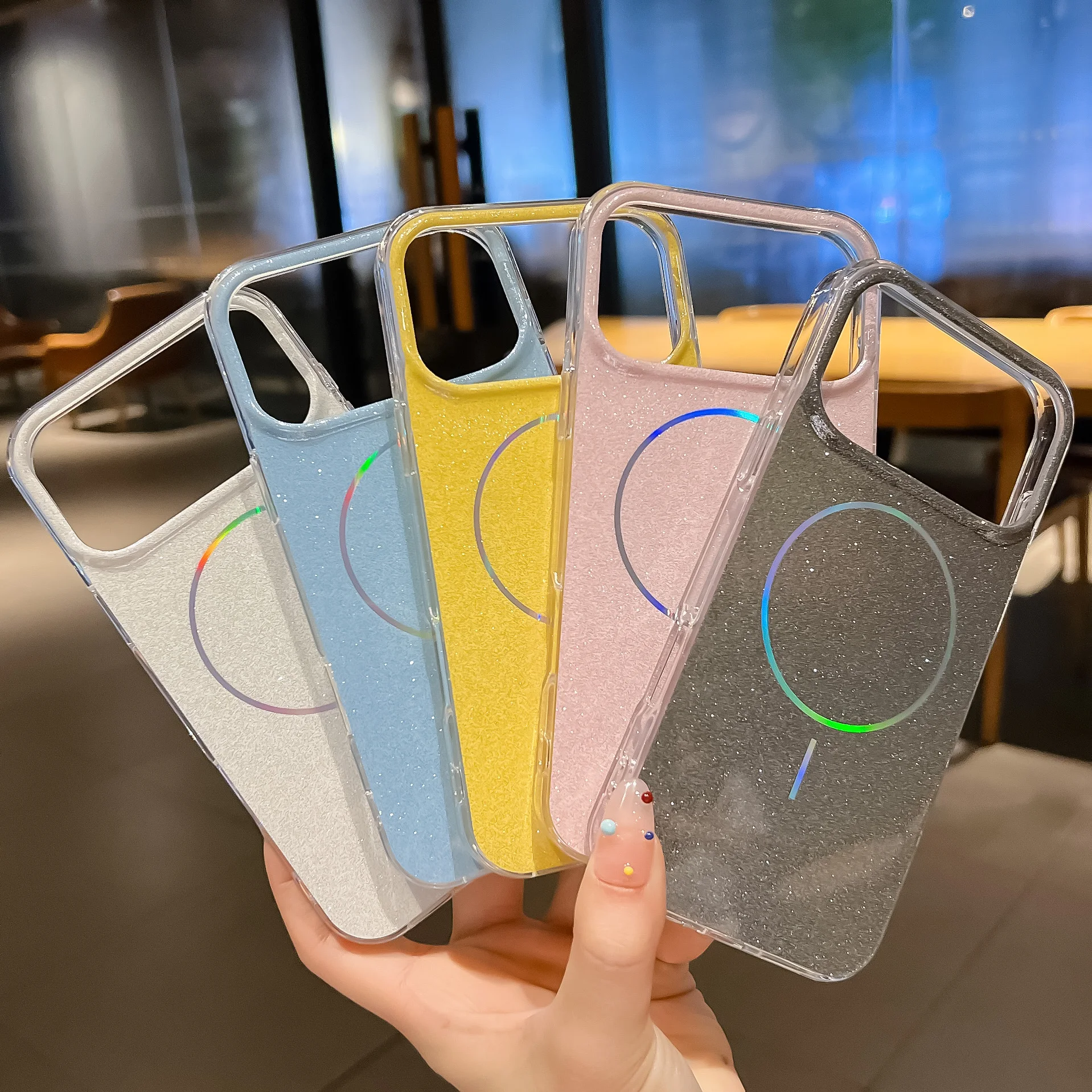 Luxury Glitter Bling Magnetic For Magsafe Case For iPhone 17Air 16 15 14 13 17 Pro Max Plus Wireless Charging Silicone Cover view 6