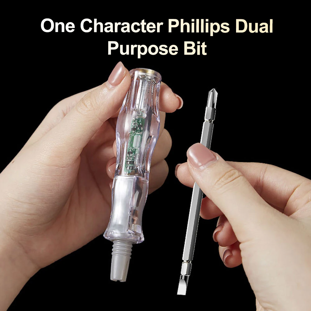 3.5mm Phillips/Slotted Dual Head Voltage Tester Screwdriver AC24-250V Contact Volt Tester Pen Light Circuit Tester Screwdriver