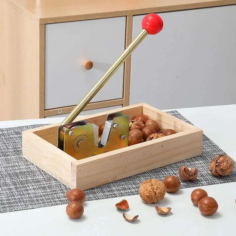 JUSTINLAU Wooden Manual Nut Opener Adjustable Chestnut Walnut Plier Tool for Cracking Walnuts Chestnuts Pecans Hazelnuts Almonds