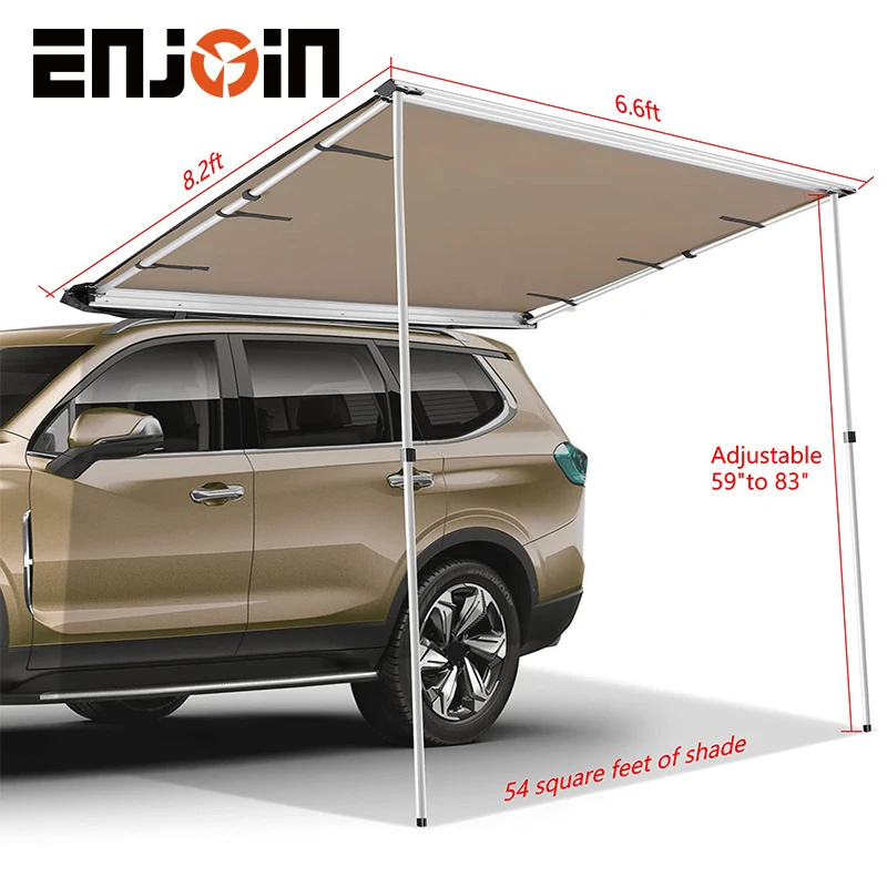 ENJOIN 2021 Hot China Outdoor Car Side Awning Roof   Tent Awning 2x2 M Aluminum Telescopic Poles 3000mm Waterproof