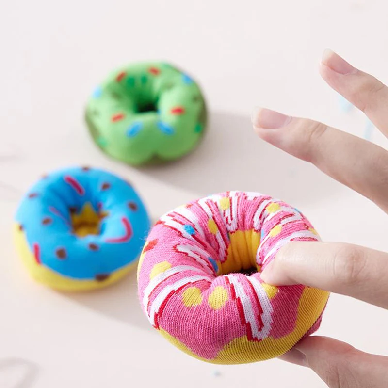 جوارب منتصف الساق للرجال والنساء، جوارب صندوق هدايا على شكل دونات وردية ملونة وممتعة، مريحة ومسامية