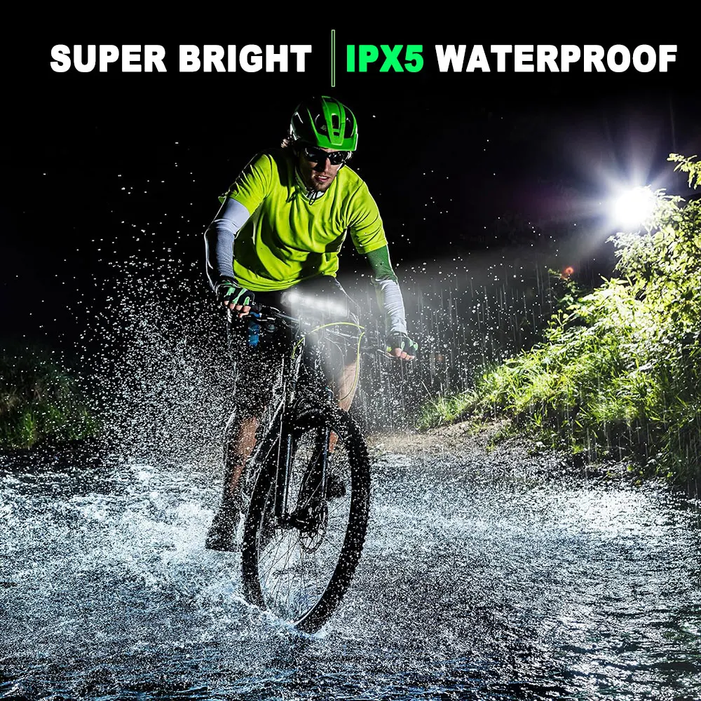 8000 mAh Bike Front Light Waterproof Bicycle Flashlight USB Super Bright 6000 LM Headlamp for Mountain Road Bike MTB Accessories