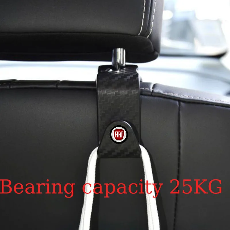 Carbon fiber hook car seat headrest hanger bag hook organizer bracket for Fiat Ducato 500 500L Panda Grande car accessories