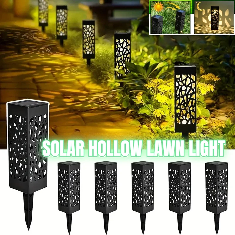 Solar Lawn Lights Hollow Projection Lights Waterproof Retro Garden Decoration Solar Path Lamp Courtyard Outdoor Landscape Lights