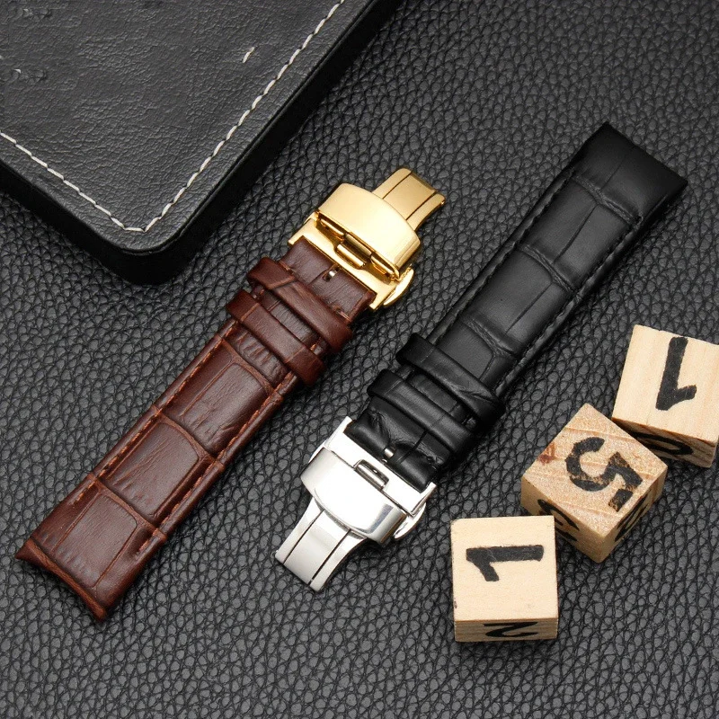 قوس واجهة العجل جلد طبيعي حزام (استيك) ساعة 18 مللي متر 19 مللي متر 20 مللي متر 21 مللي متر 22 مللي متر 23 مللي متر 24 مللي متر مناسبة ل تيسو سايكو أوميغا حزام ساعة اليد