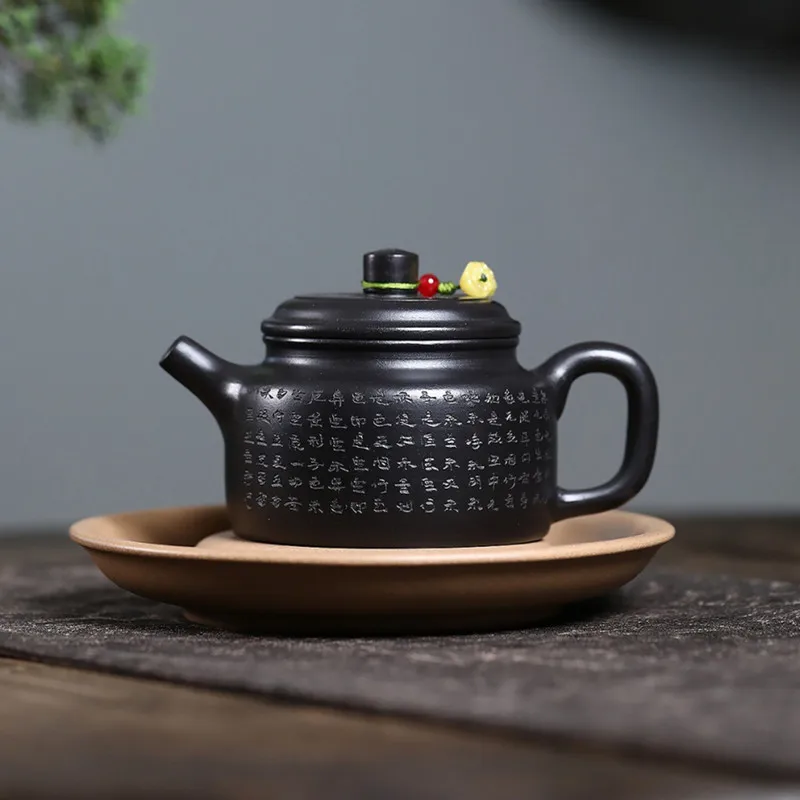 

220ml Yixing Handmade Purple Clay Teapot Household Hand-carved Zisha Tea Pot Beauty Tea Infuser Kettle Chinese Tradition Tea Set