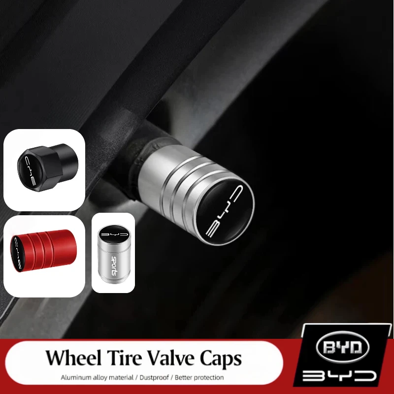 Wheel Tyre Valve Cap Tire Air Valve Stem Dust Cover For BYD Atto 3 Dolphin Seal Seal U Sealion 7 Tang Dolphin Surf Atto 2