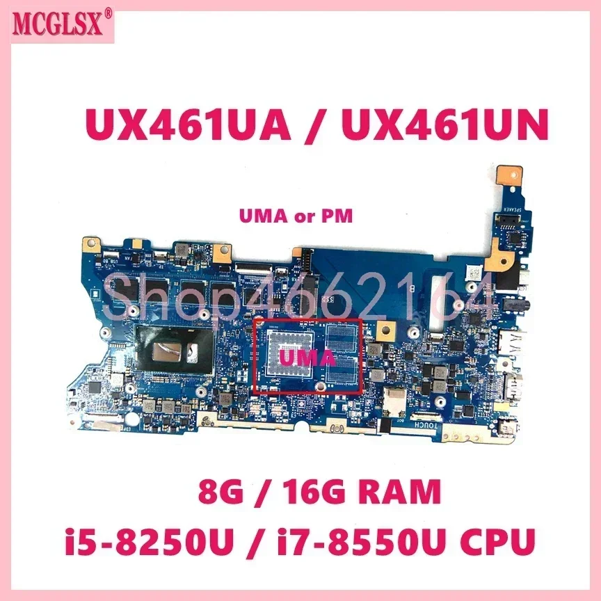 

UX461UA With i5-8250U/i7-8550U CPU 4GB/8GB/16GB-RAM Mainboard For Asus Zenbook Flip 14 UX461U UX461UA UX461UN Laptop Motherboard