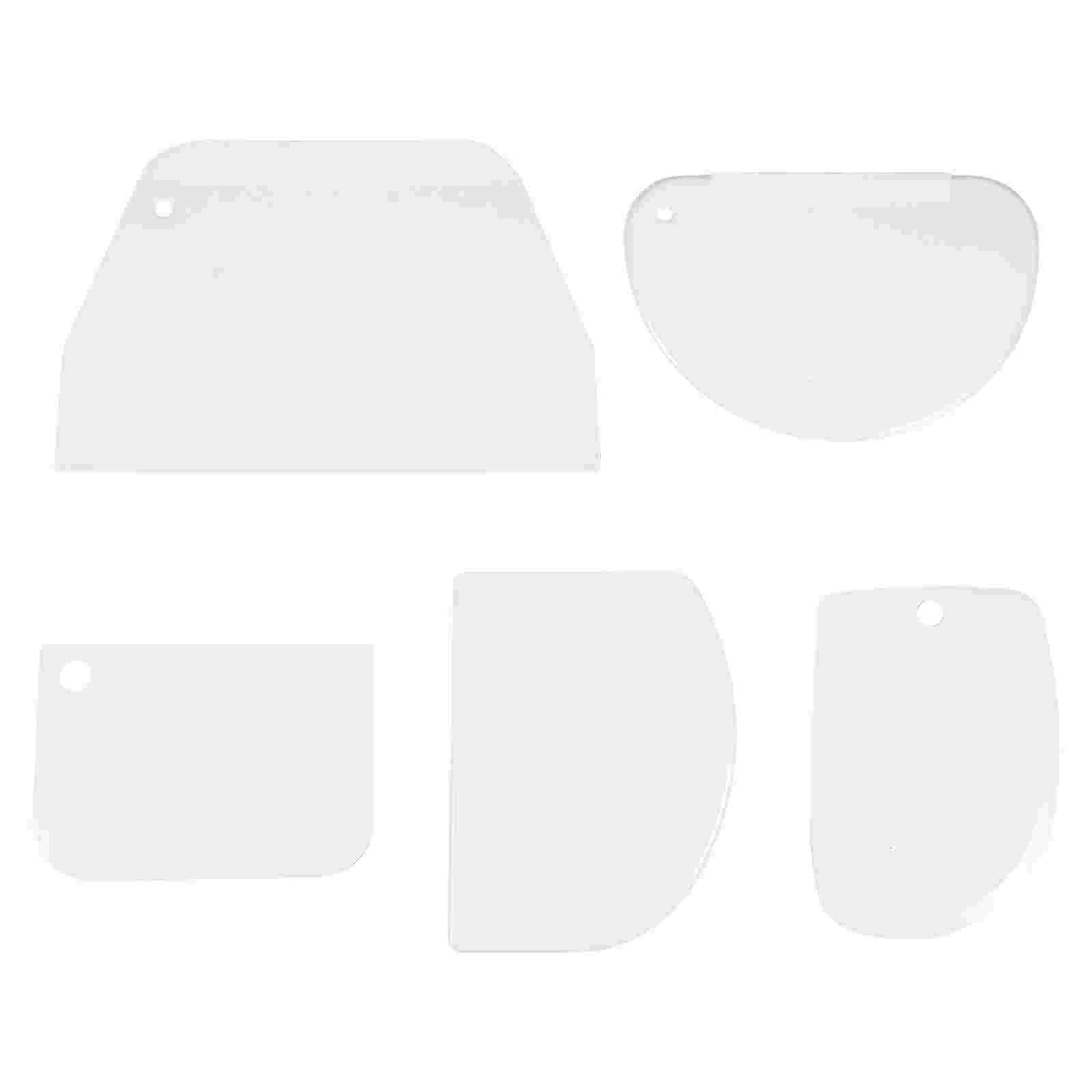 

5 Pcs Kit Plastic Scraper Cookie Cutters Kitchen Chopper Lattice Seamless White