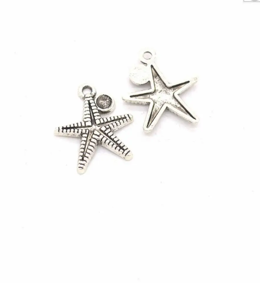 

80pcs Charms marine starfish 22*19mm Antique Silver Color Pendants DIY Crafts Making Findings Handmade Tibetan Jewelry F0626