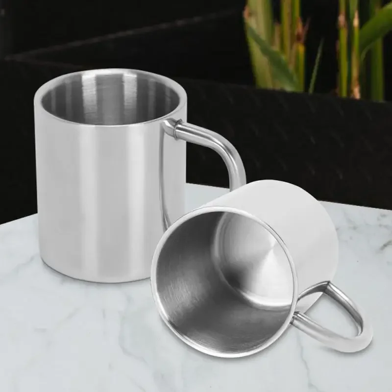 

Portable Whiskey Beer Tea Juice Drinking Handle Water Cup Double Wall Anti Scalding Coffee Thermal Mug Insulated Stainless Steel