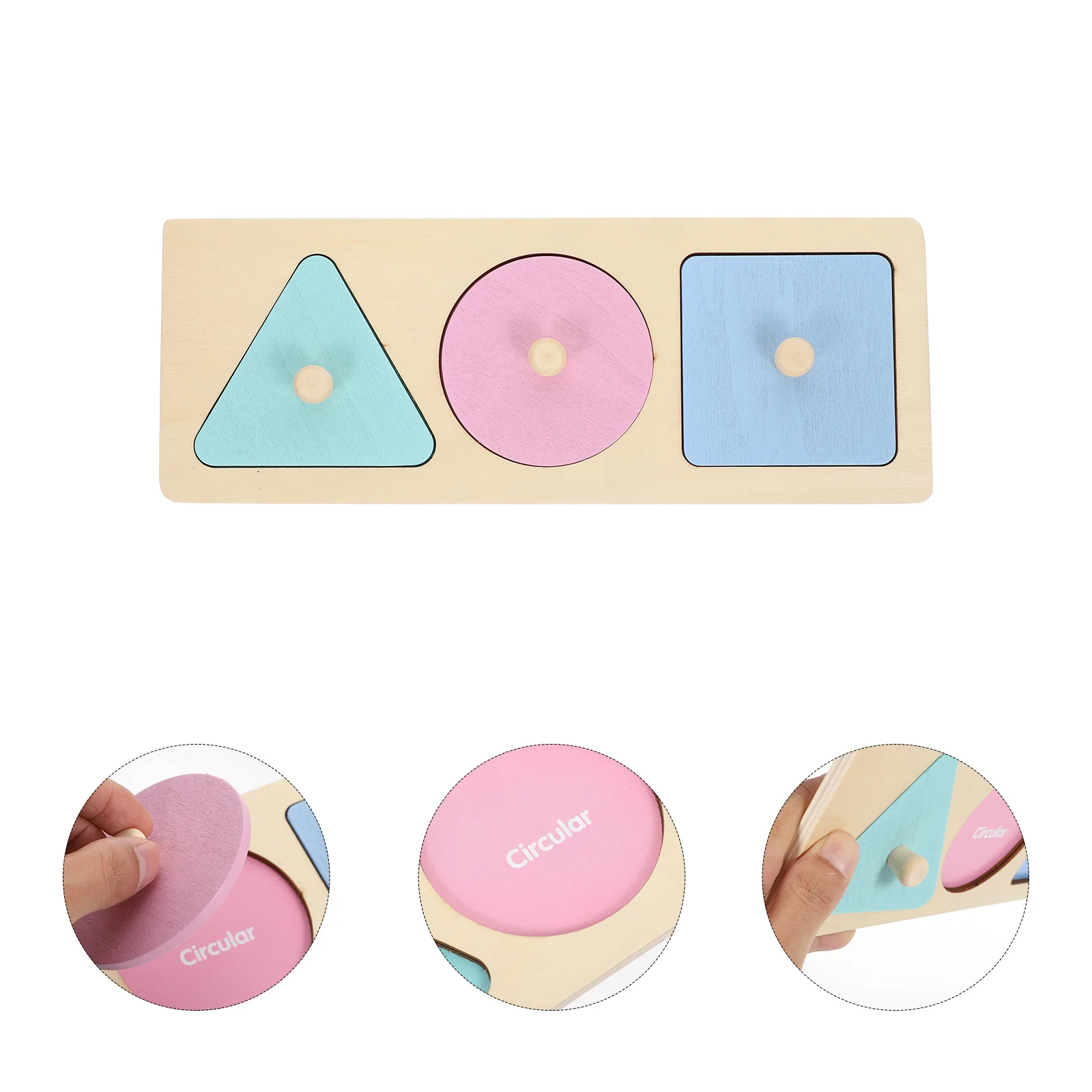 Planche de Puzzle en bois pour enfants, 1 ensemble de formes géométriques assorties, jeu d'apprentissage, couleur vive, artisanat fin, sûr, non toxique