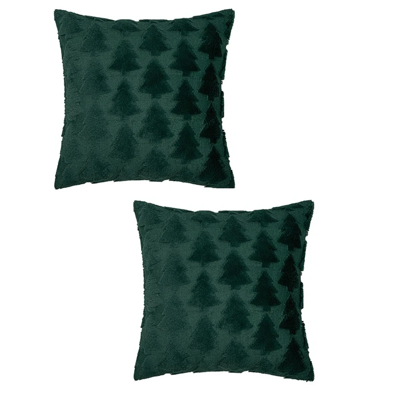 

LJL-Pillow Covers Soft Plush Faux Fur Tree Decorative Throw Pillows Pillowcases For Couch Sofa Festivals Winter Home Decor