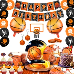 Basketbal verjaardagsdecoraties, 98 stuks basketbal feestartikelen en decoraties set - ballonnen banner tafelkleed platen ect