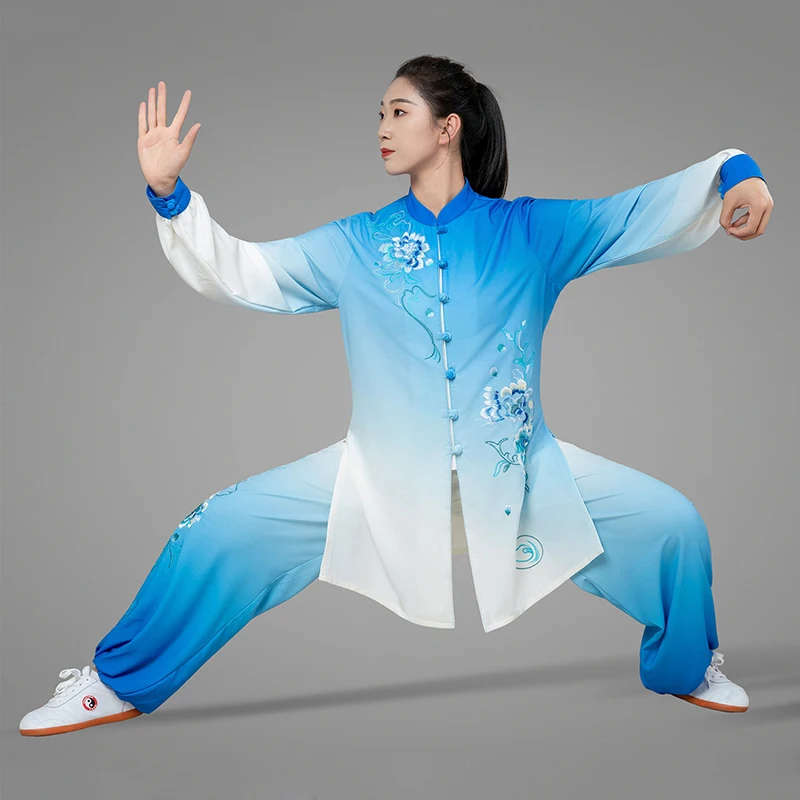 Premium High-End Women's Tai Chi Uniform Spring/Summer 2026 New Gradient Embroidered