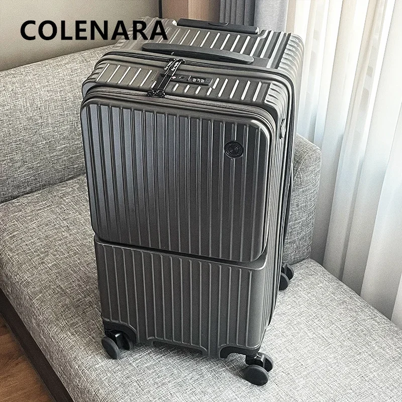 COLENARA Cabin Suitcase Front Opening Laptop Boarding Case USB Charging Large Capacity Trolley Case 20\