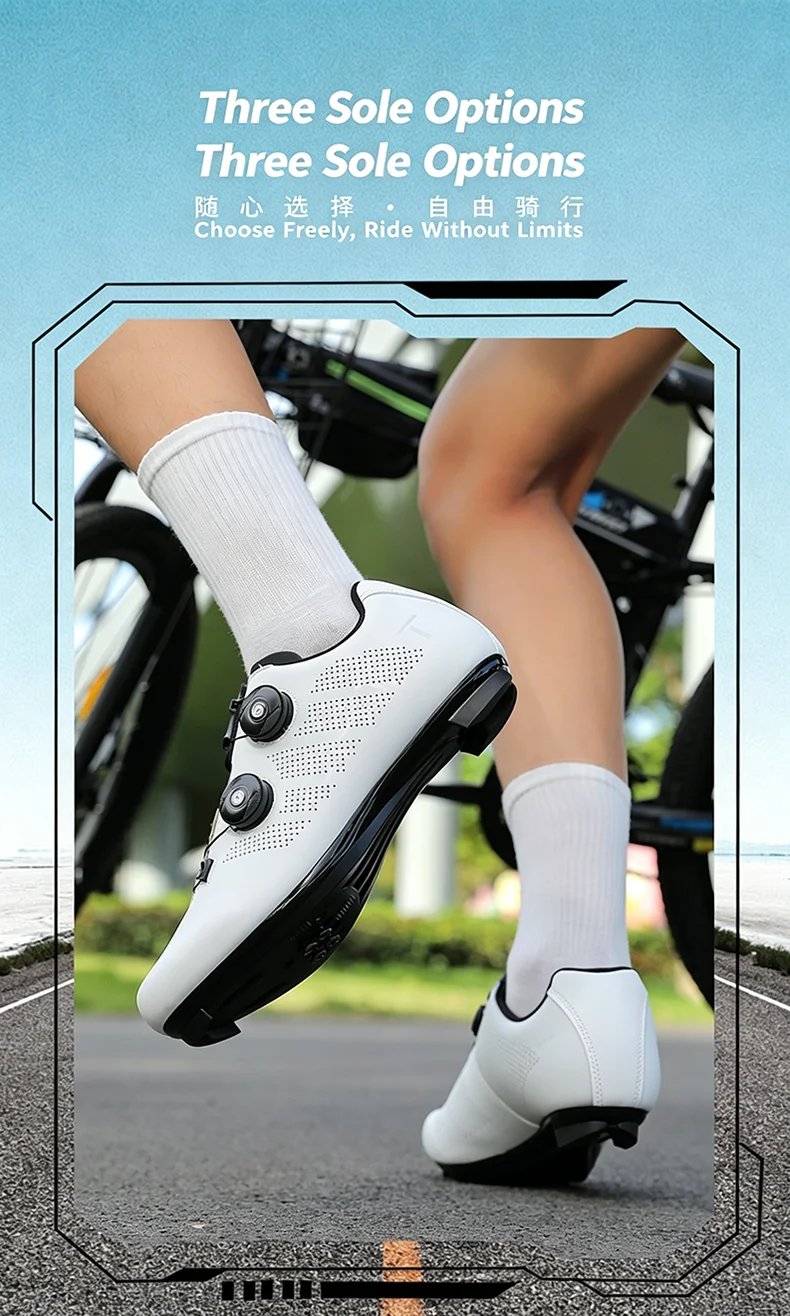 Atmungsaktive Radsportschuhe MTB Fahrradschuhe Herren Renn- und Wettkampfschuhe Selbstverriegelnde Speed-Fahrradsneaker Damen Cleat-Straßenradsportschuhe – Detail 5
