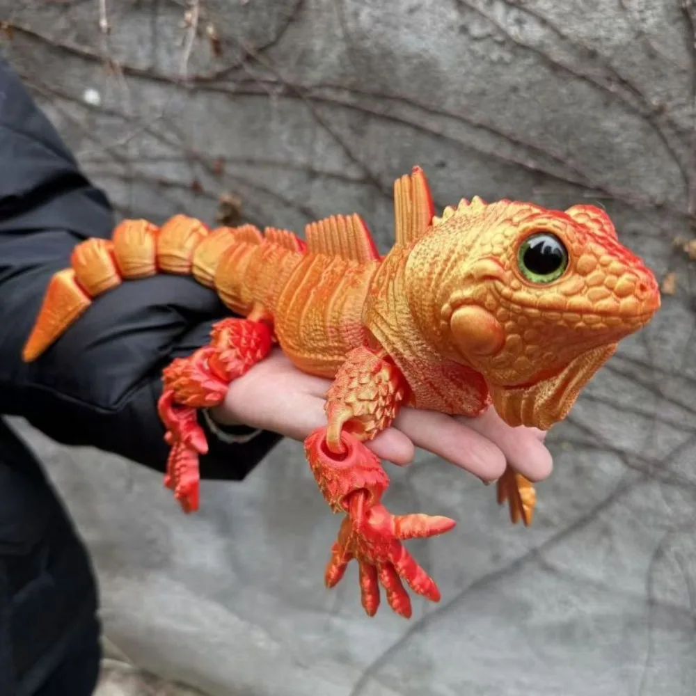 3D Printed Lizard Model Multi-jointed Animal Simulation Model Movable Lizard Desktop Ornaments